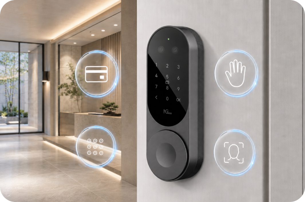 カード、パスワード、掌静脈、顔認証に対応するスマートロック